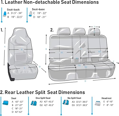 Miniatura 8 de FH Group Juego completo de fundas de asiento real para automóvil, ajuste universal, color negro, fundas de asiento delantero de 1 pieza, compatible