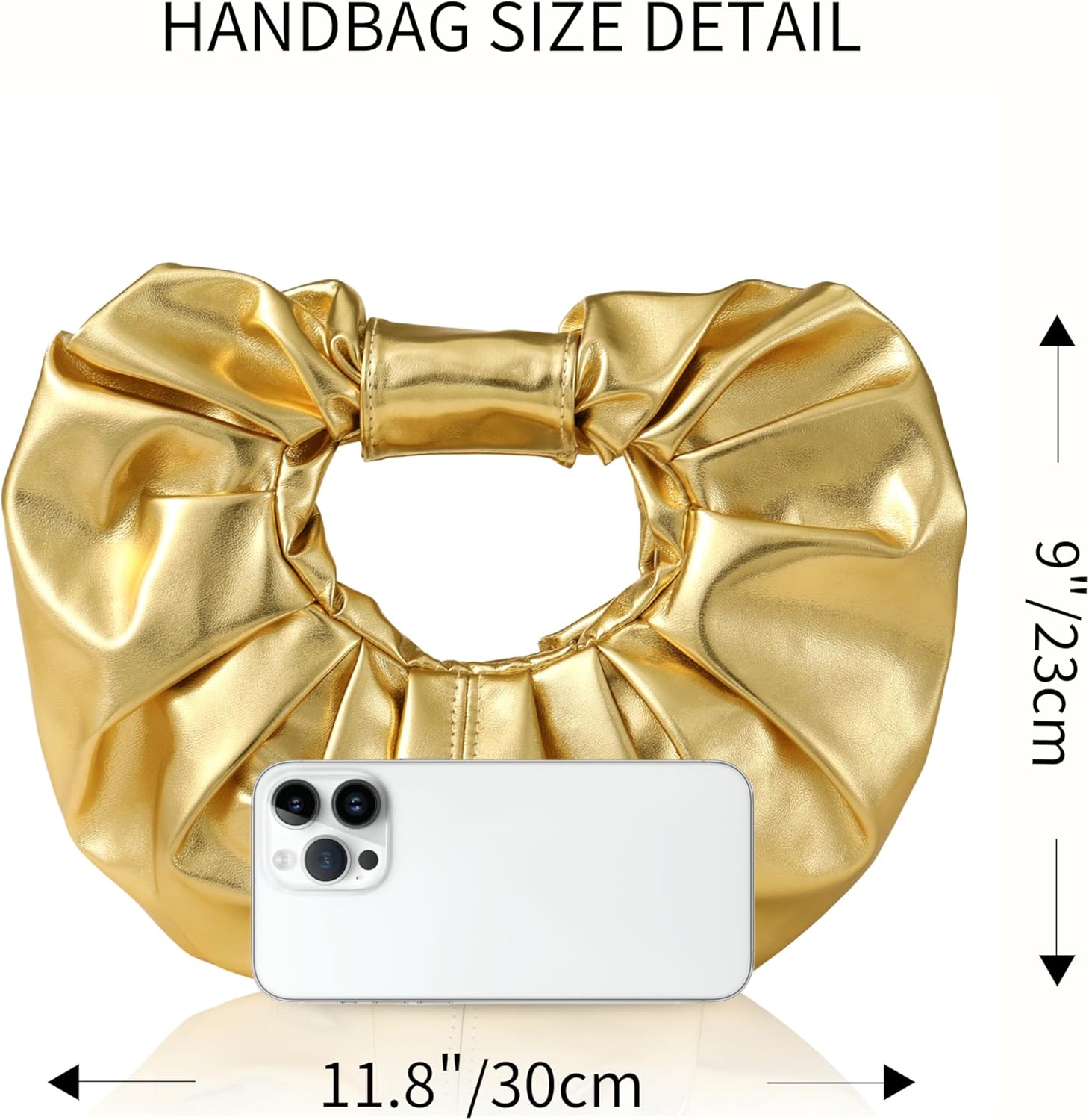 Clutch Purse for Women - Evening Clutch PU Leather Pleated Bag Designer Handbag for Party Prom Wedding - Image 7