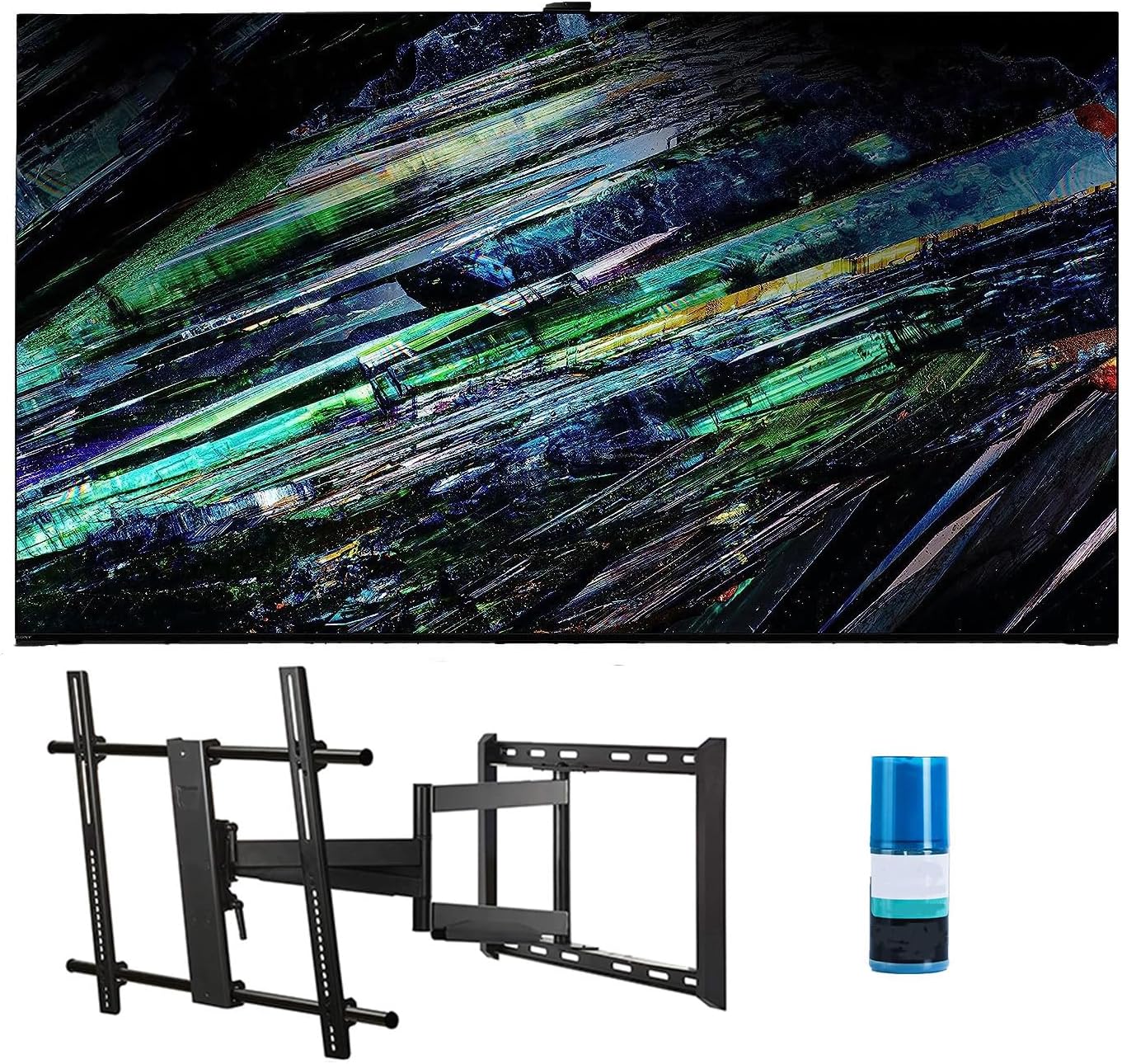Sony XR77A95L 77 Inch QD-OLED 4K UHD Smart Google TV with AI Upscaling with a Large/Extra Large Full Motion Mount for 43 Inch-90 Inch Compatible TV’s and HDTV Screen Cleaner Kit (2023)