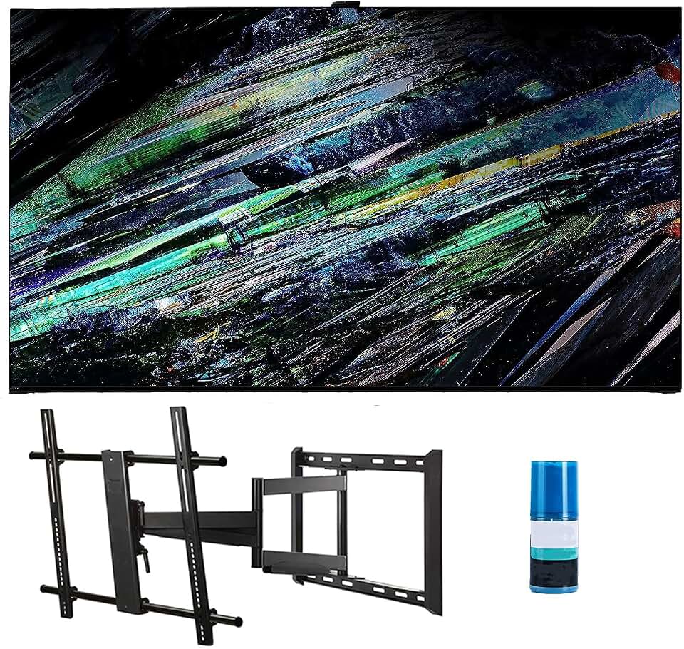 Sony XR77A95L 77 Inch QD-OLED 4K UHD Smart Google TV with AI Upscaling with a Large/Extra Large Full Motion Mount for 43 Inch-90 Inch Compatible TV's and HDTV Screen Cleaner Kit (2023)