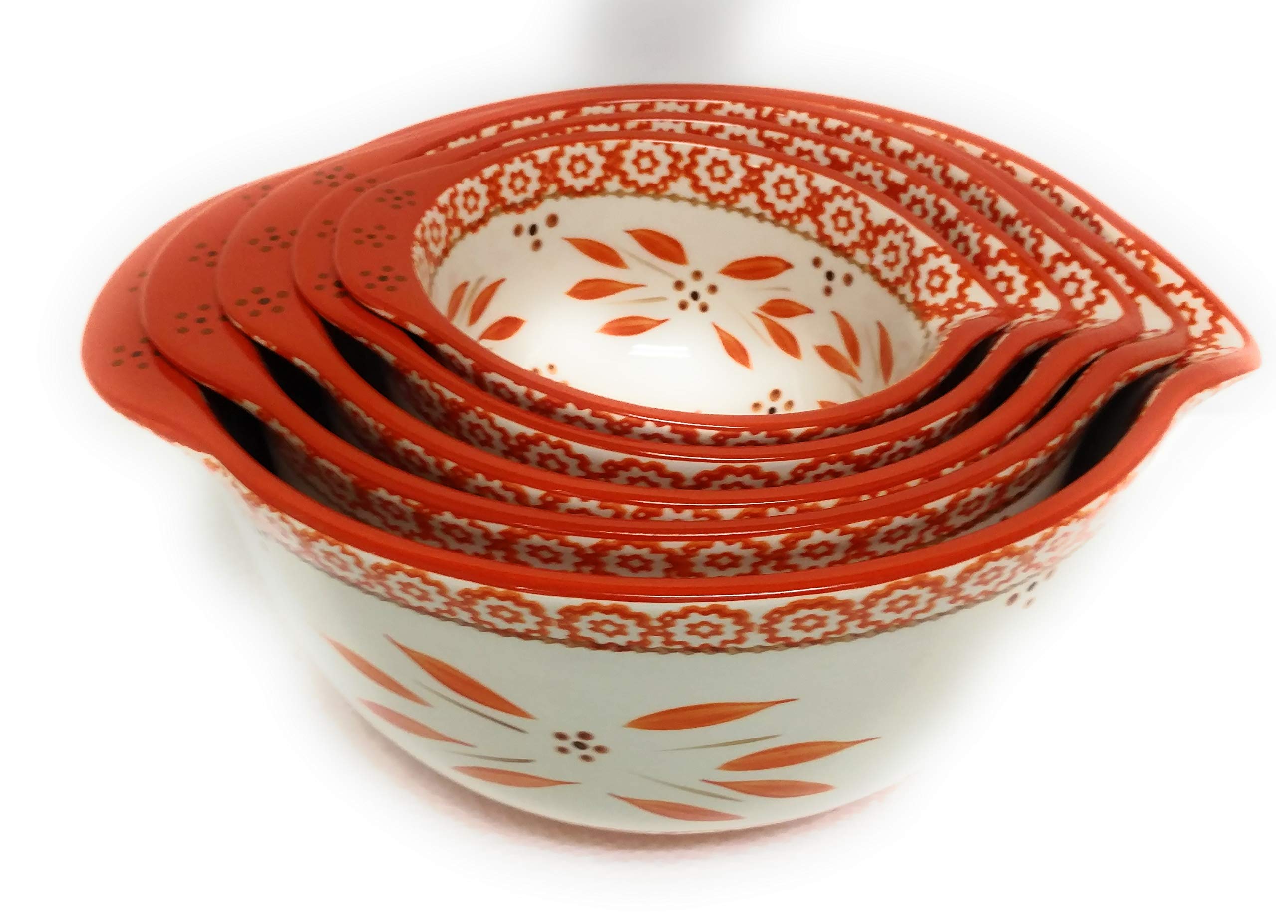 TempTations (Temptations) ceramic nesting serving bowl set. Olde world