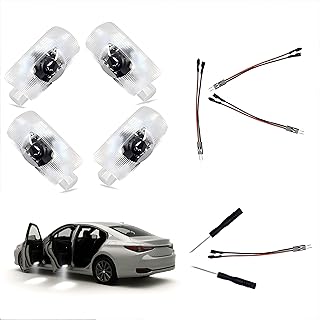 4Pcs Car Door Logo Projector Lights Compatible with Lexus IS/ES/LS/GS/GX/LX/RX/RC/UX200 (2006–2025) – HD LED Ghost Shadow Welcome Light, Plug & Play OEM Courtesy Replacement, Never Fade, Ultra Bright