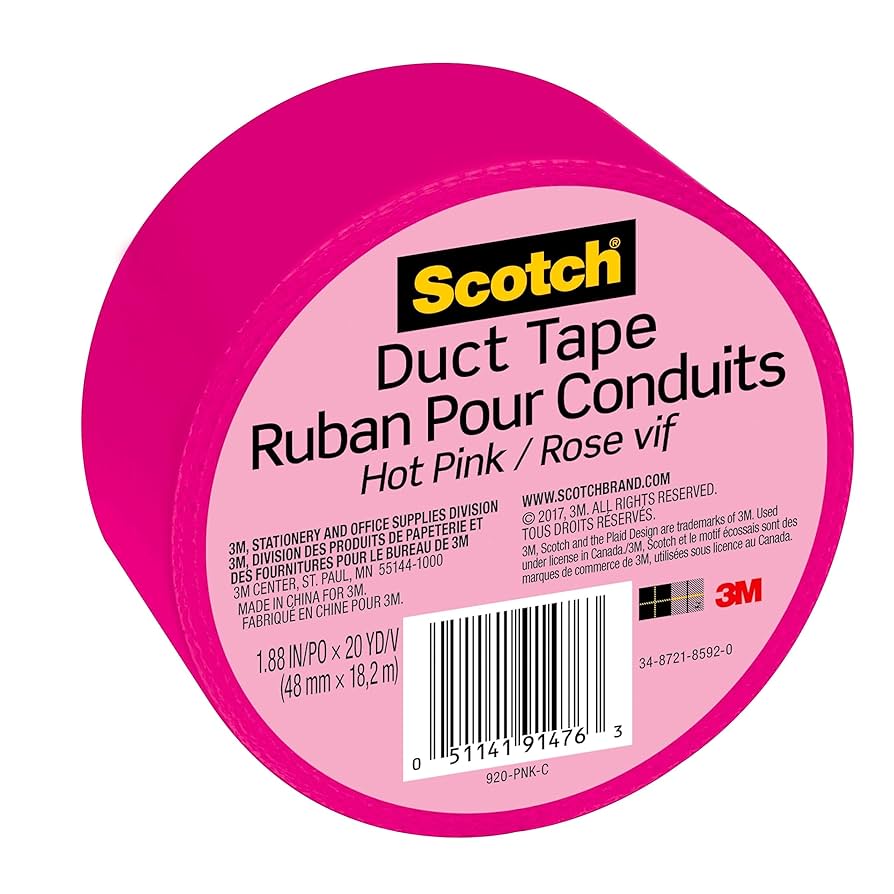 Amazon.com : Scotch Duct Tape, 1.88 in x 20 yd, Hot Pink, 6