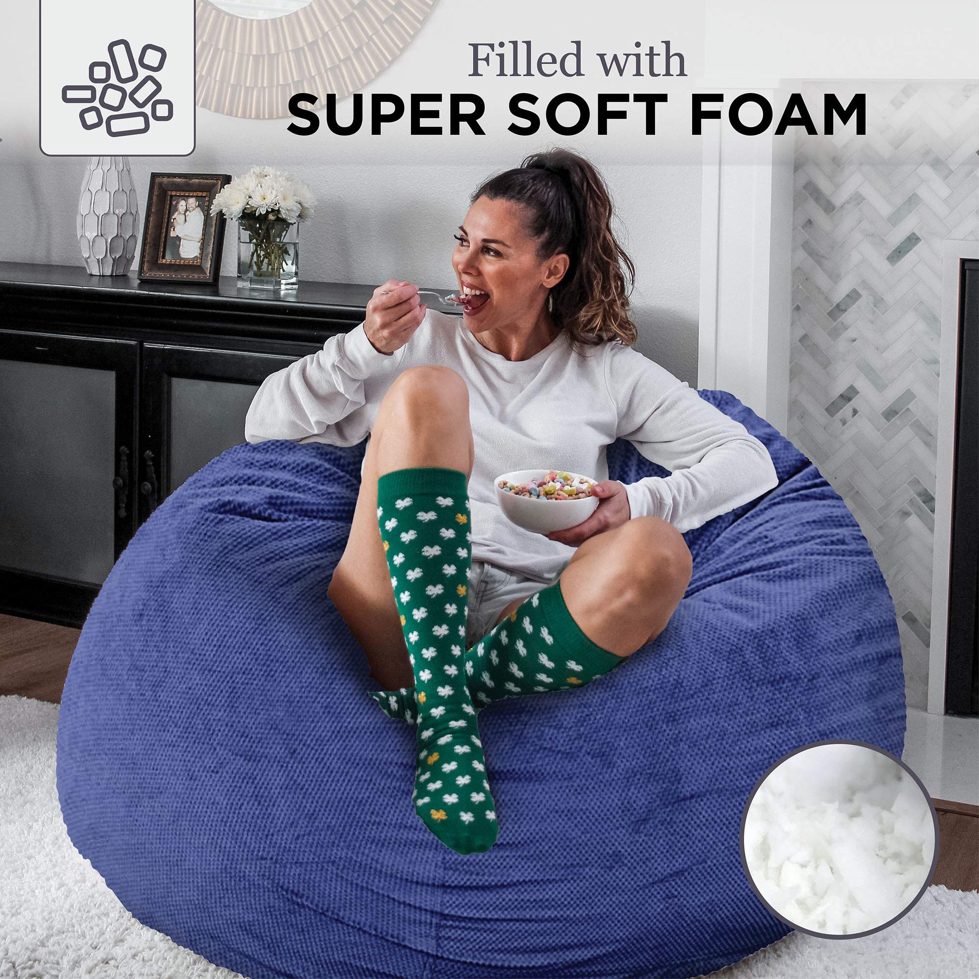 CordaRoy's Chenille Bean Bag Chair, Convertible Chair Folds from Bean