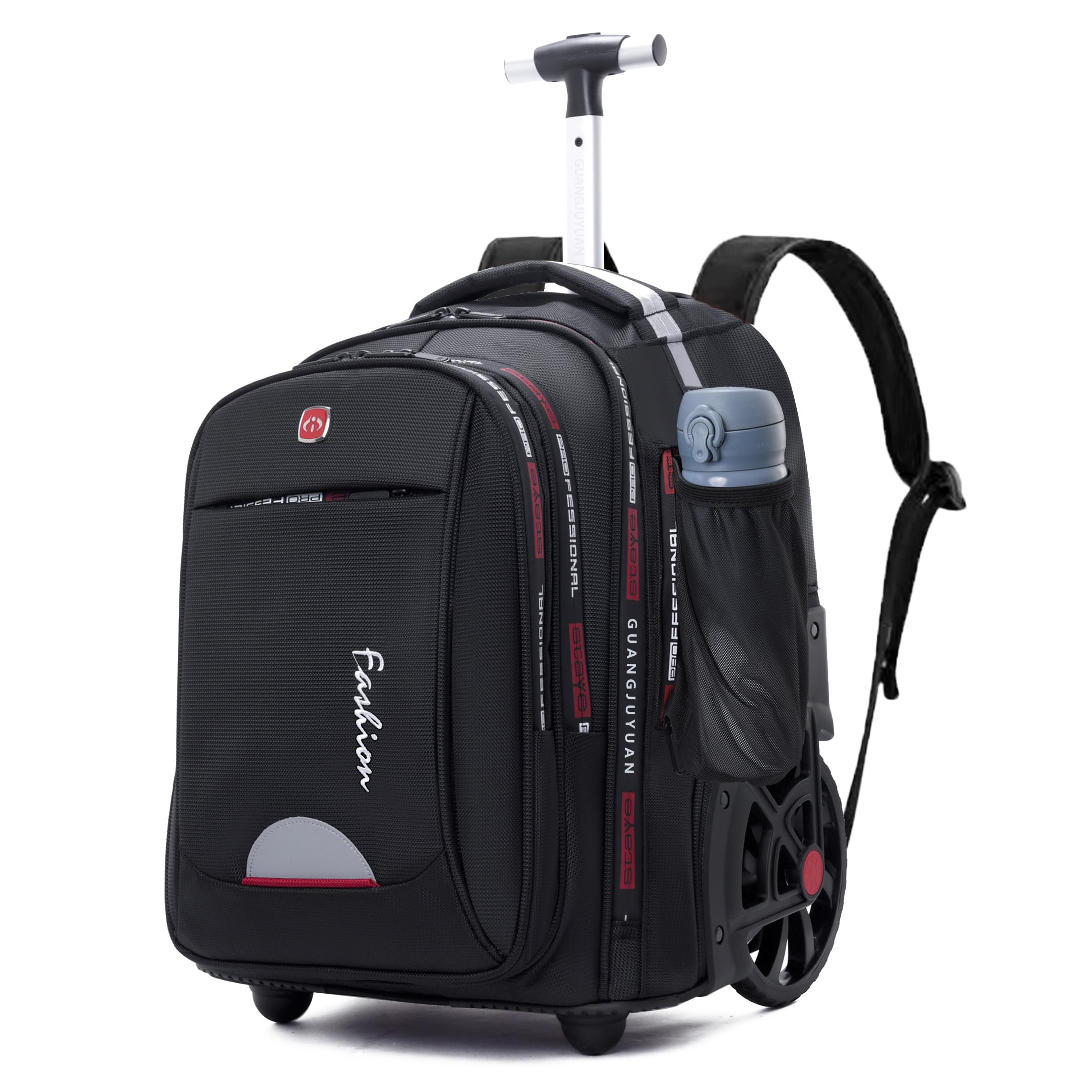 Rolling Backpack for Adults, 22 Inch Backpack with Wheels for Business, College Student and Travel Commuter, Waterproof Wheeled Backpack (black)