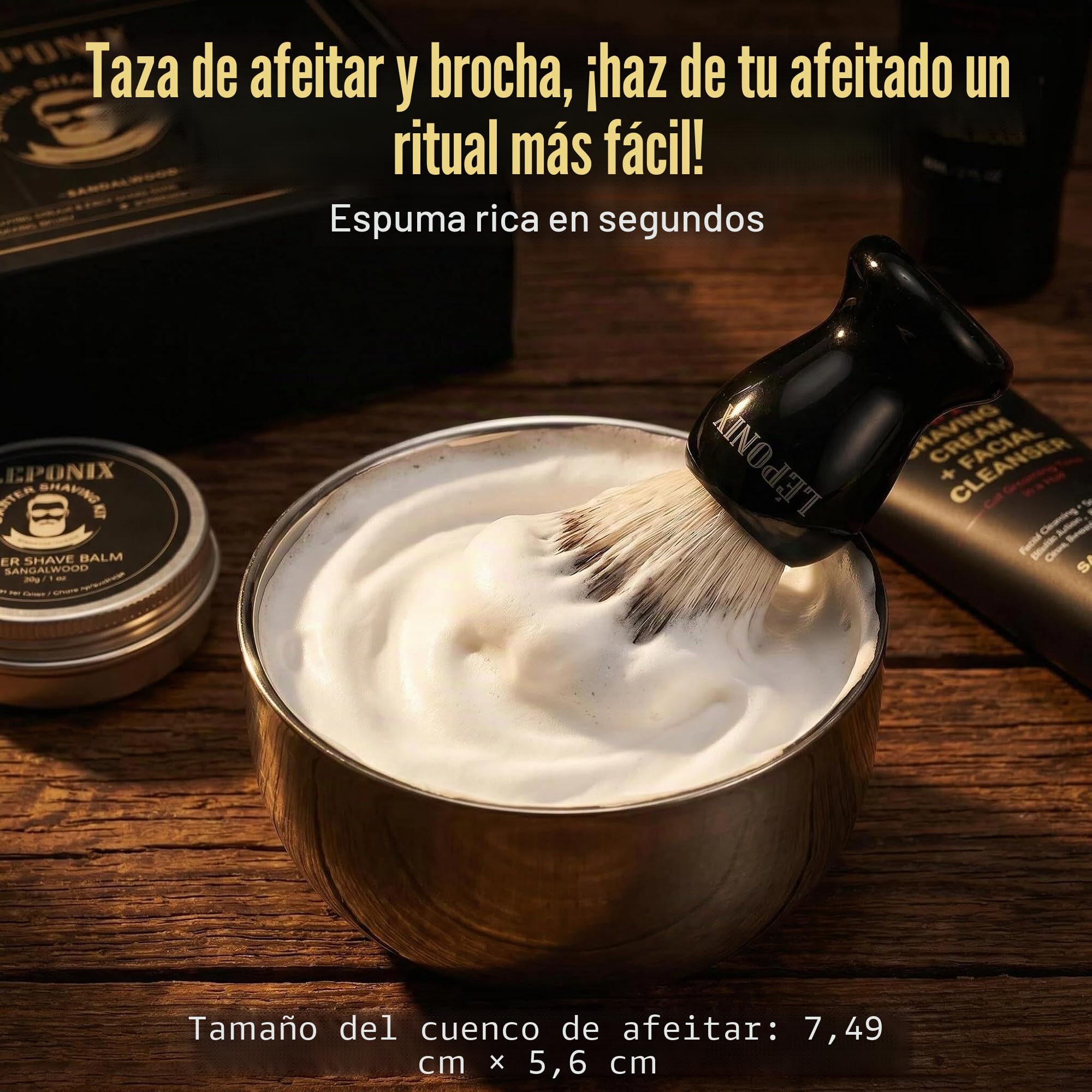 Set de afeitado para hombre, set de afeitado para hombre, incluye sándalo crema de afeitar, jabón de afeitar, cepillo de afeitar, cuenco de afeitar para hombres, caja de regalo para novio