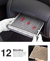 Vista 6 de Puroma Paquete de 1 filtro de aire de cabina con carbón activado, repuesto para CP157, CF12157, Select Lexus, Mazda, Subaru y Toyota Avalon, Camry