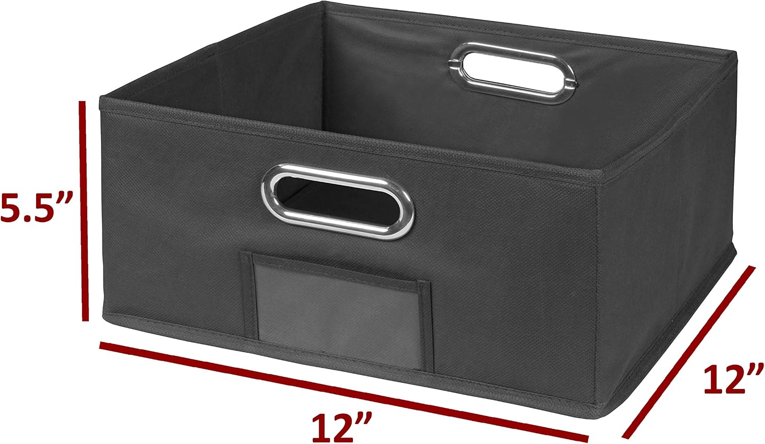 Super Big Clearance! Niche Cheer Home Foldable Fabric Low Square Bins Collapsible Cloth Cube Storage Basket, Set Of 12, Grey