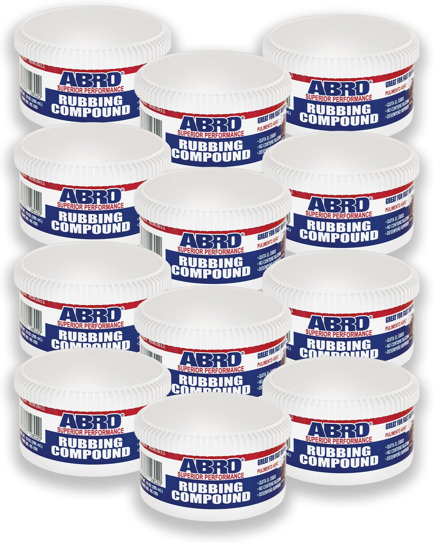 ABRO Superior Performance Rubbing Compound, 10 oz., Buffing Compound for Oxidized Finishes, Smooth, Reflect, Clean