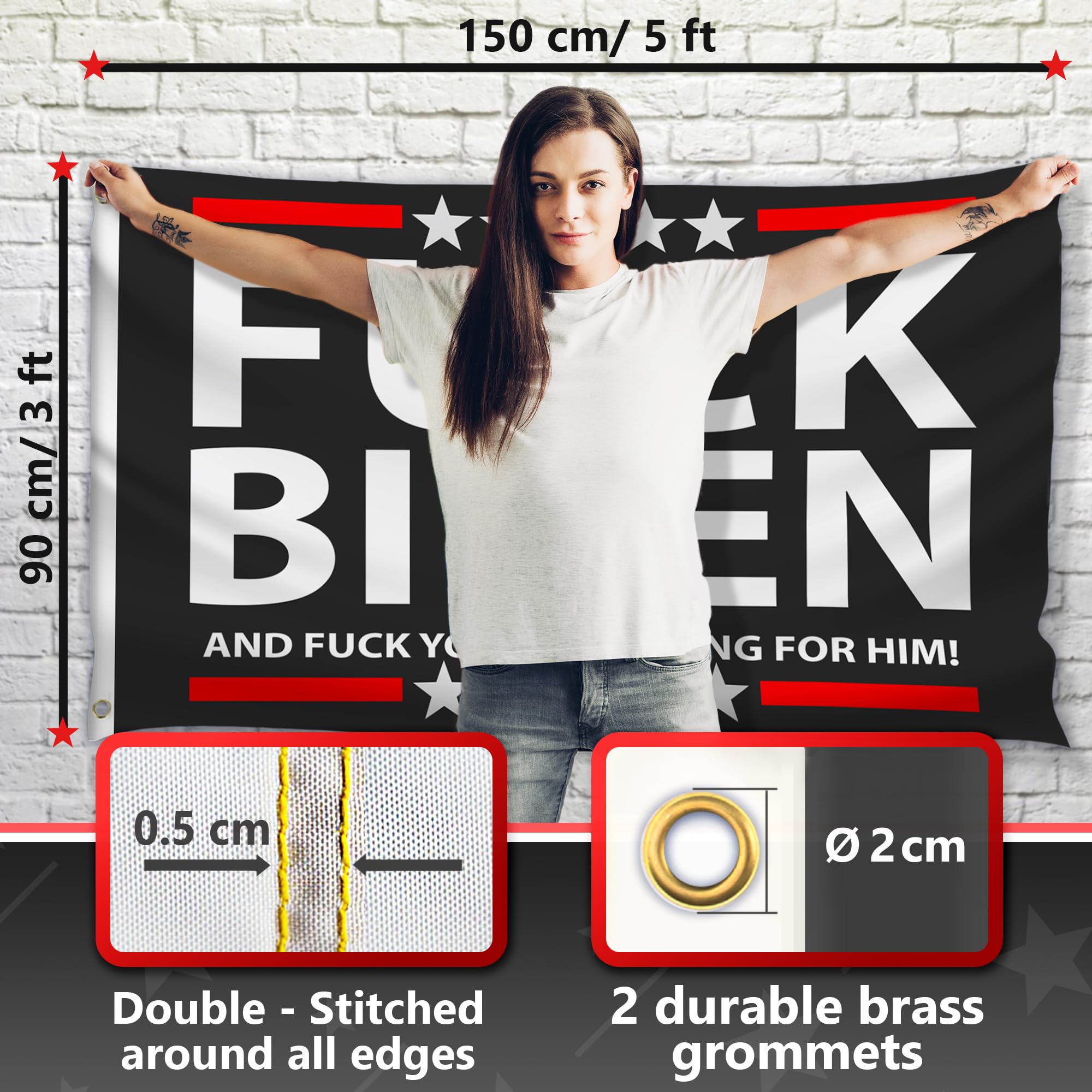 TQPTGD Gartenflagge 'Fuck Biden' – 91 X 152 Cm, Aus Polyester, Für Garten, Terrasse & Balkon (einseitiger Druck)