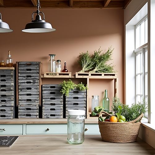 Miniatura 2 de Jarming Collections Tarros Mason de 16 onzas con tapas de plástico para tarros Mason (sin BPA), tarros de boca regular, juego de dos