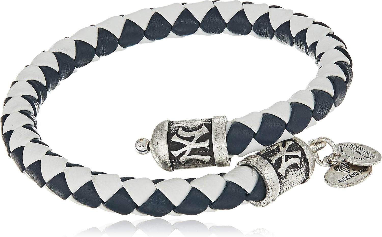 New York Yankees Braided Leather Wrap Bracelet by Kenya Ubuy