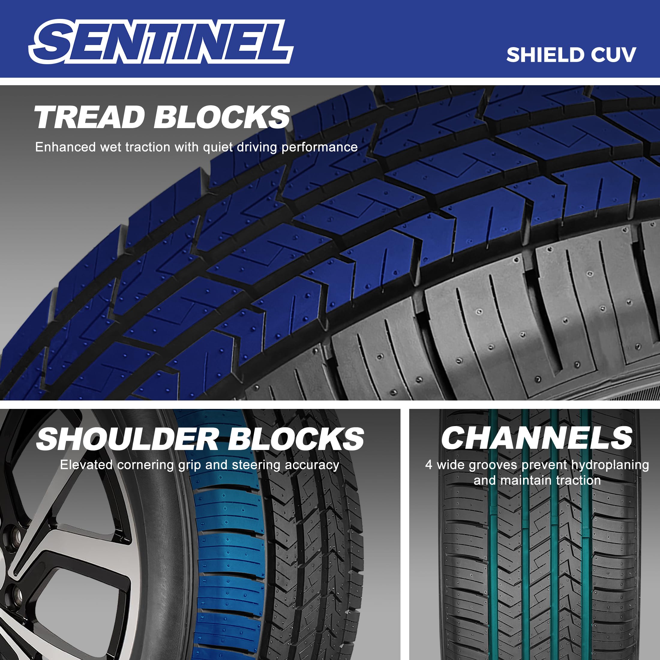 Amazon.com: Set of 4 (FOUR) Sentinel Shield CUV 215/60R17 96H All