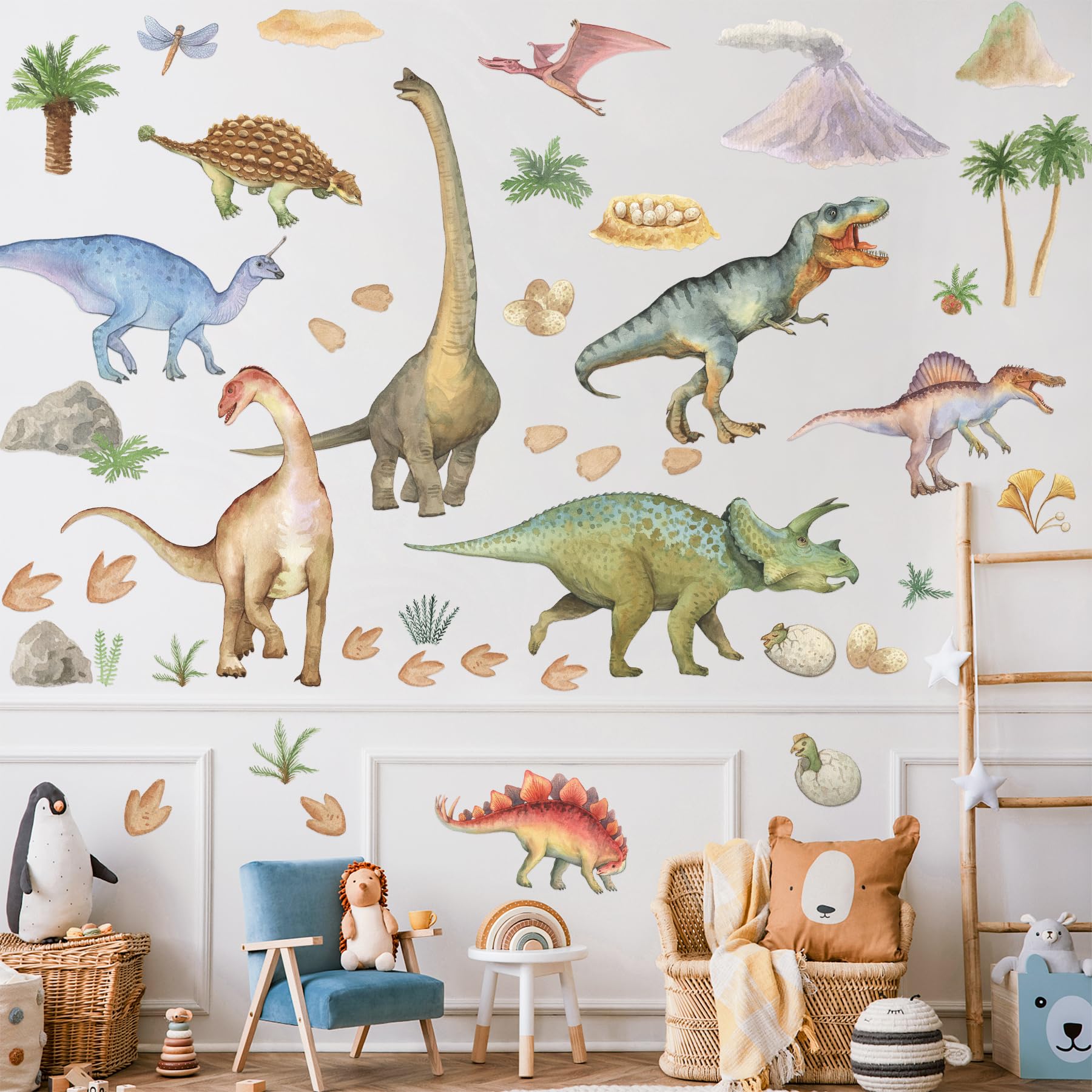 Watercolor Dinosaur Wall Stickers - Image 4