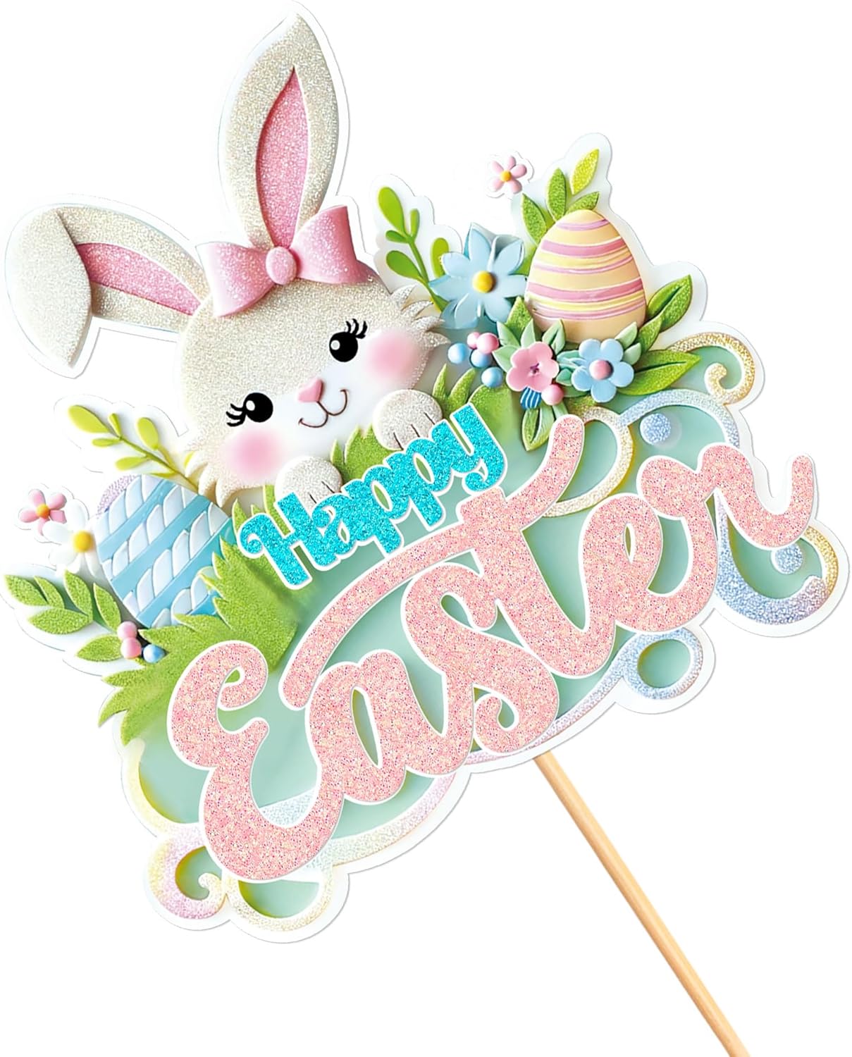 1 Pcs Rabbit Cake Topper Easter Cake Topper Bunny Cake Topper Easter Party Cake Topper Decorations (Style 7)