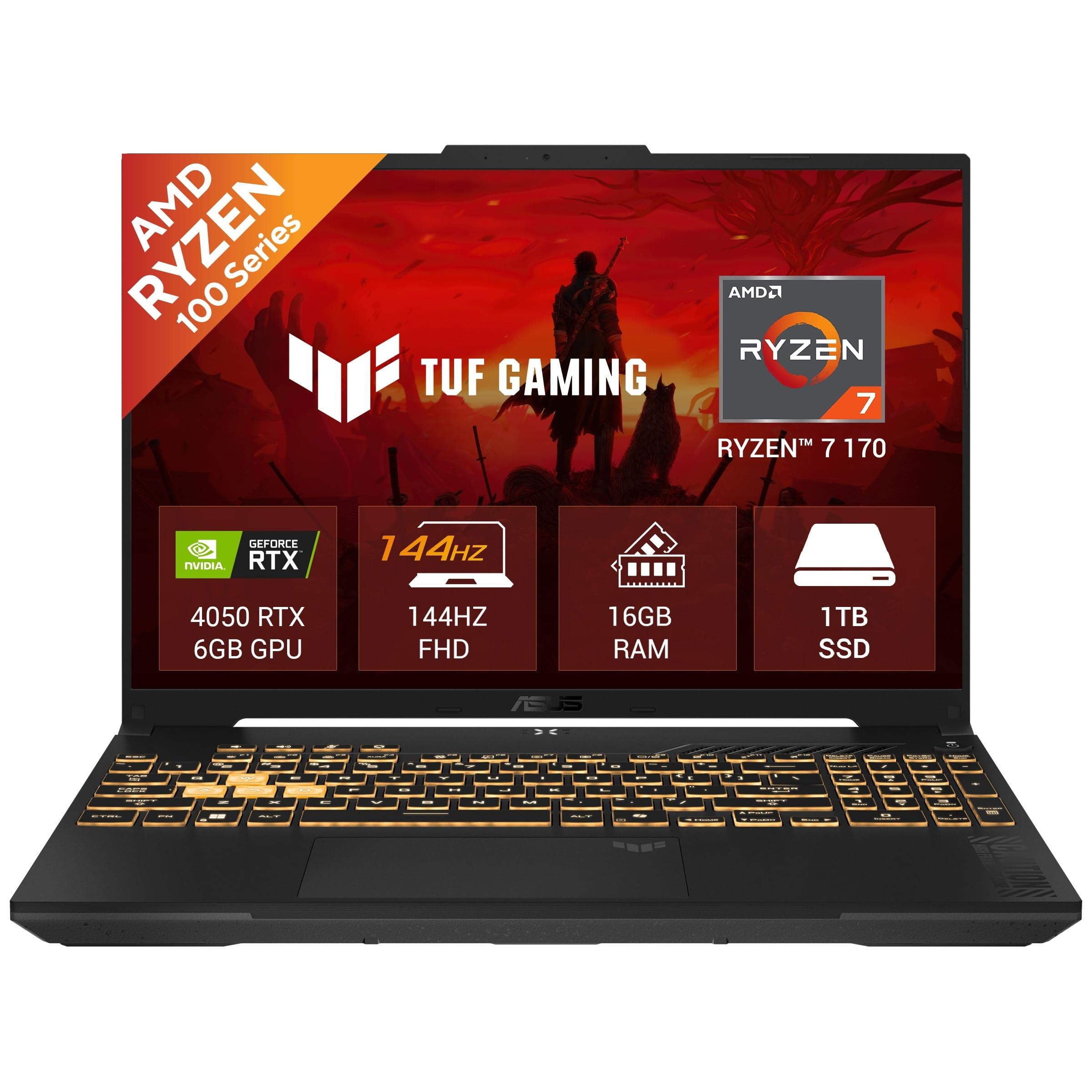 asus tuf a16 (2026), amd ryzen 7 170, rtx 4050-6gb, 16gb ram (upgradeable), 1tb ssd, fhd+, 16"(40 cm), windows 11 home, m365 basic(1 year)* office 2024,mecha gray,2.2 kg,fa607nuq-rl063ws,gaming laptop