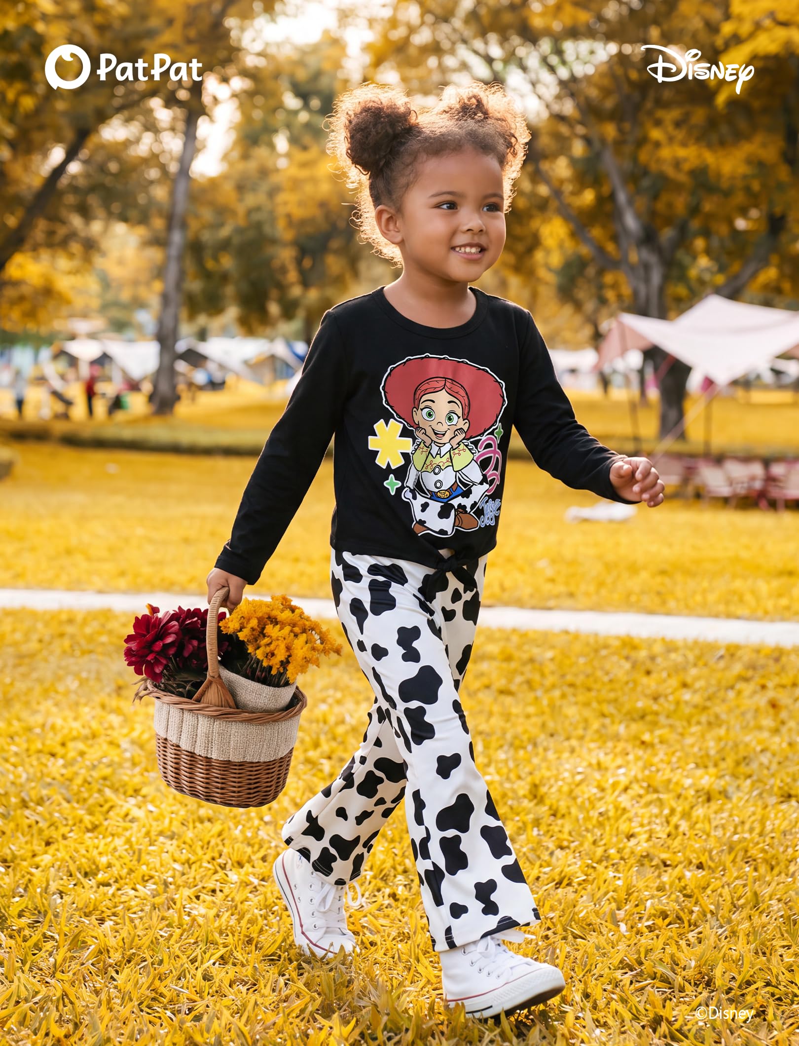 Disney Die Eiskönigin Prinzessin Minnie Stitch Mädchen Kleidung Langarm Knoten vorne Sweatshirt Schlaghose Herbst 2-9Y | Offizielles Lizenzprodukt, niedliche Charakter-Grafiken, Retro-inspiriert, weicher Stretch, bequeme Passform, leicht
