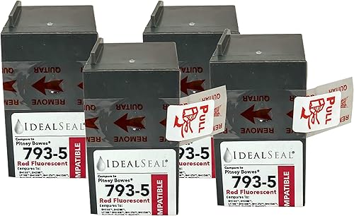 Miniatura 7 de (5) Cartucho de tinta roja compatible con PB 793-5 para medidores de franqueo P700, DM100i, DM125i, DM150i, DM175i, DM200L, DM225