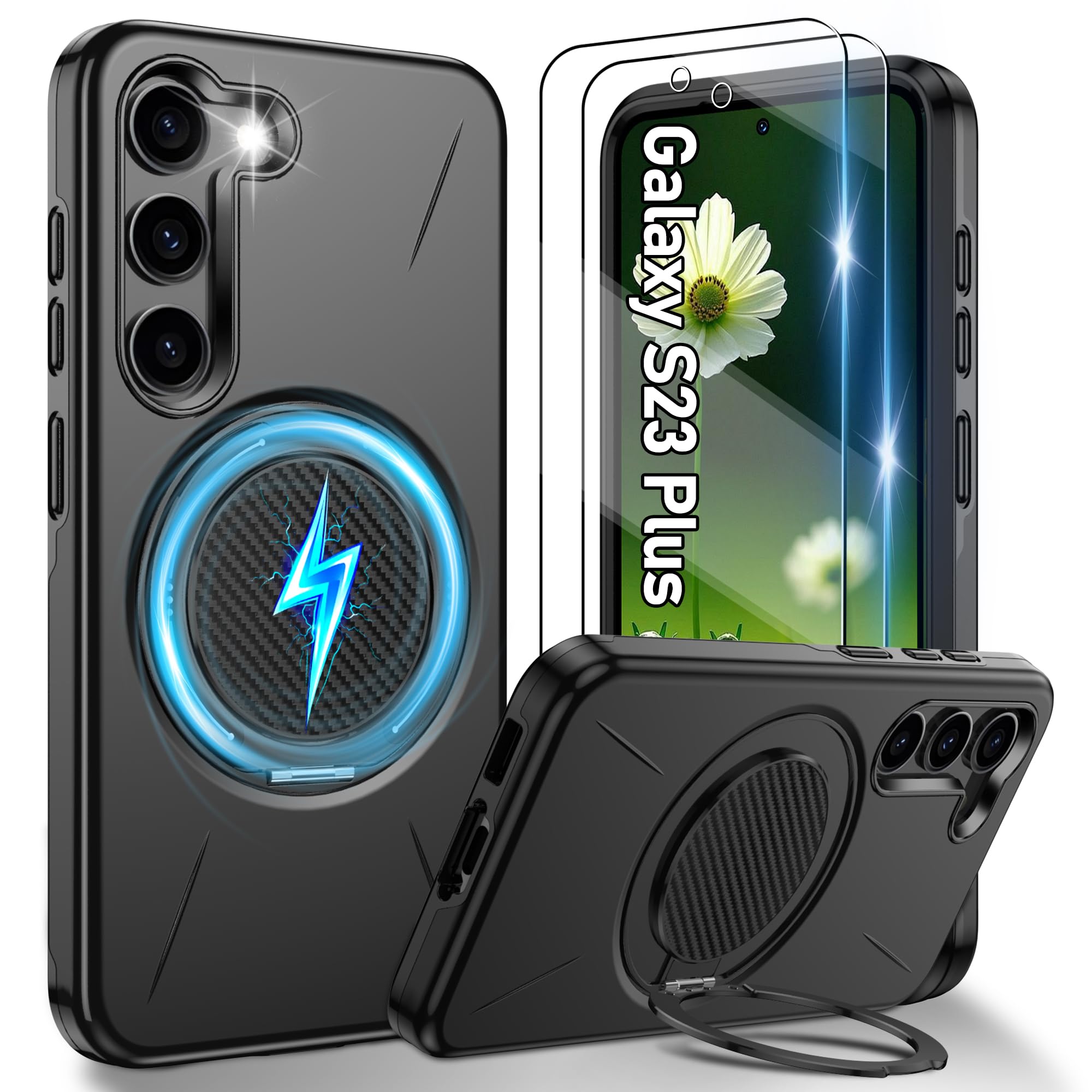 Coque Samsung S23 Plus béquille antichoc robuste avec film écran accessoire MagSafe - 8