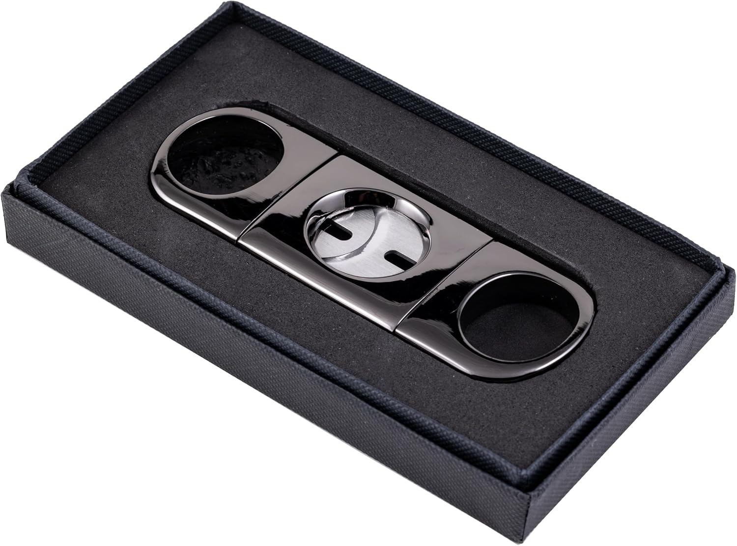 Prestige Import Group - Heavy Body Guillotine Double Blade Cigar Cutter - Up to 56 Ring Gauge - Color: Gun Metal Gray