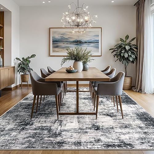 Miniatura 255 de IOHOUZE Alfombra pequeña abstracta de 2 x 3 pies, alfombra de entrada lavable para entrada interior, alfombras con respaldo de goma, alfombra Gris