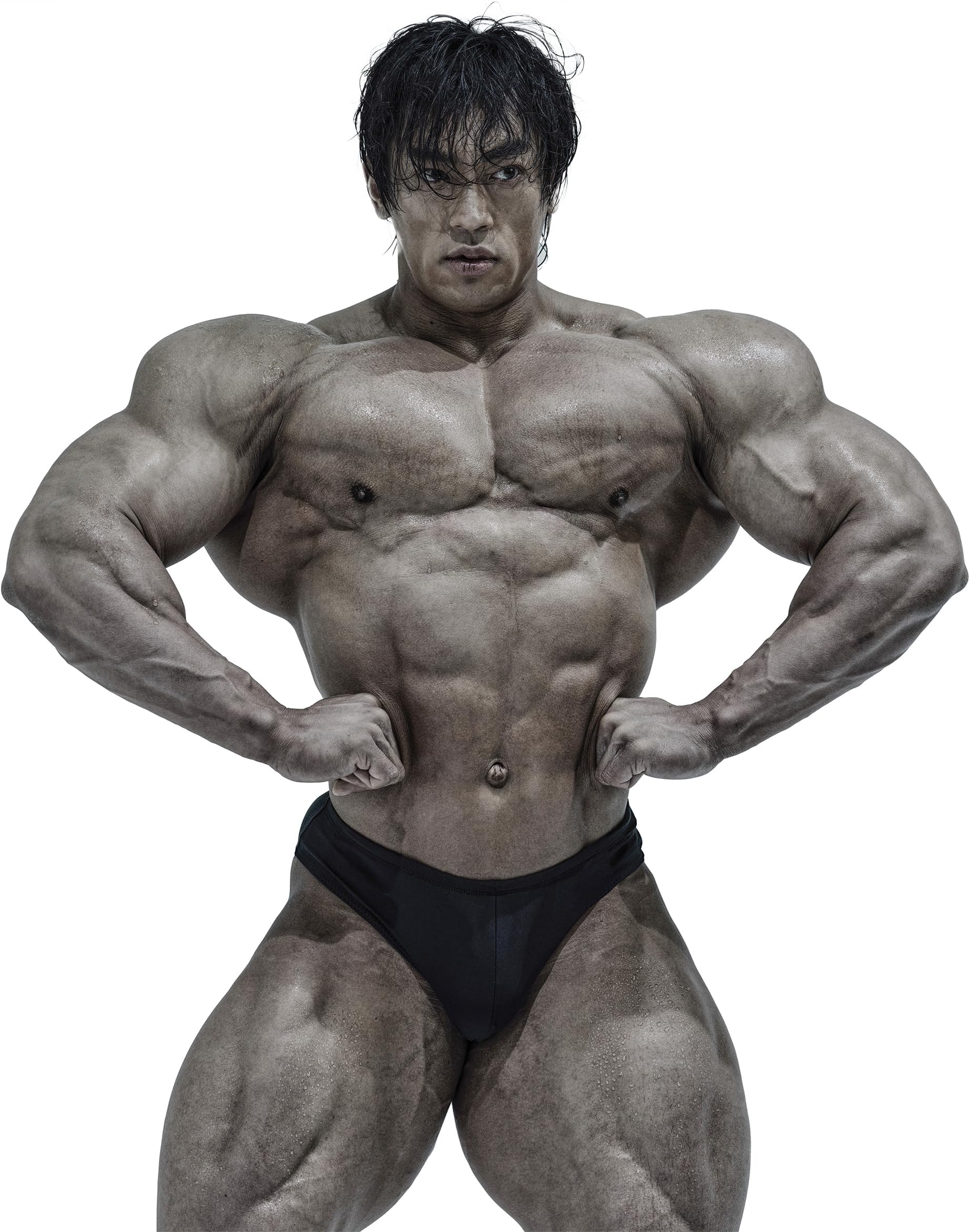 FIED Classic Physique Posing Trunks HIGH ver. bodybuilding contest stage shorts IFBB NPC black