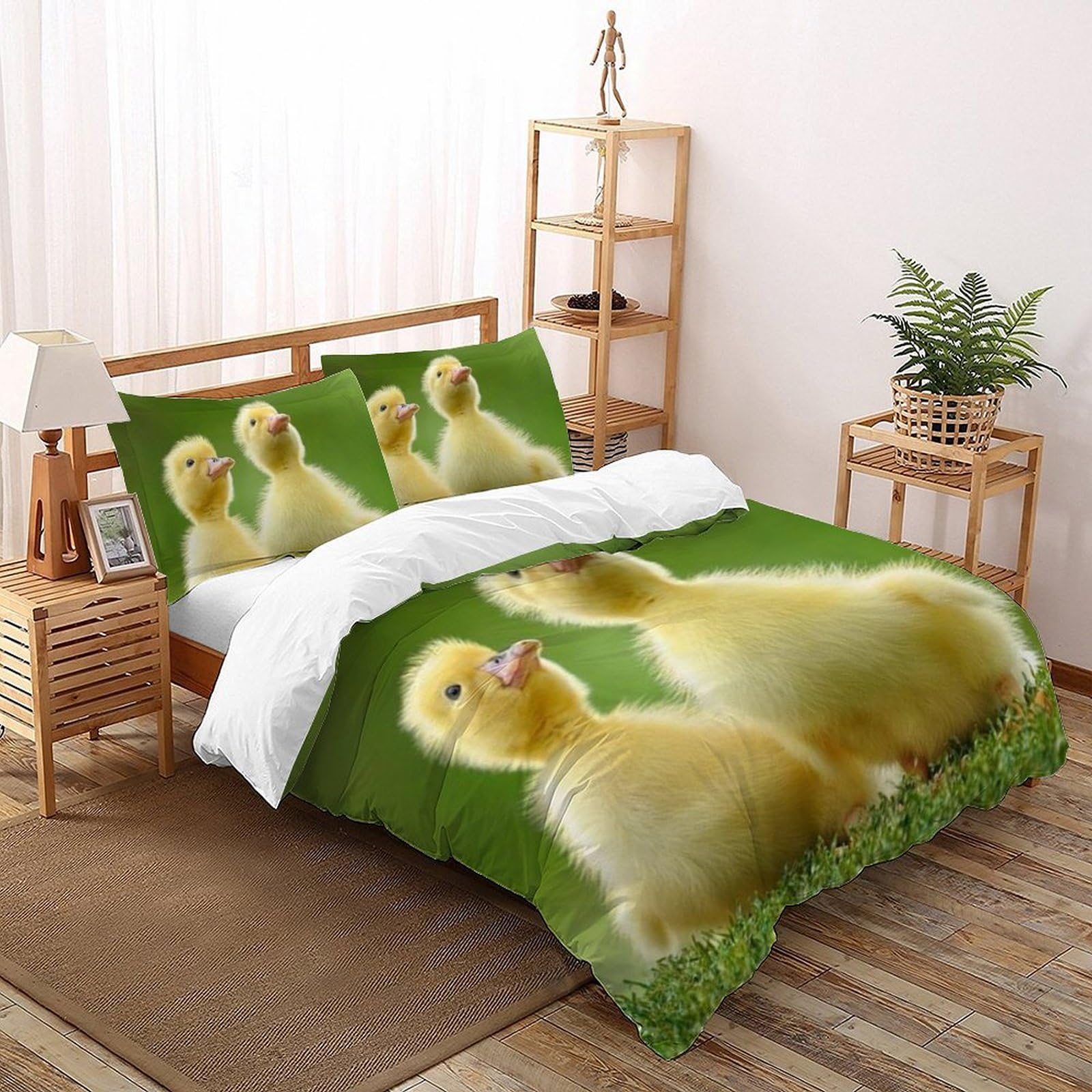 Housse de couette fermeture éclair 200x200cm lit double animaux 3D
