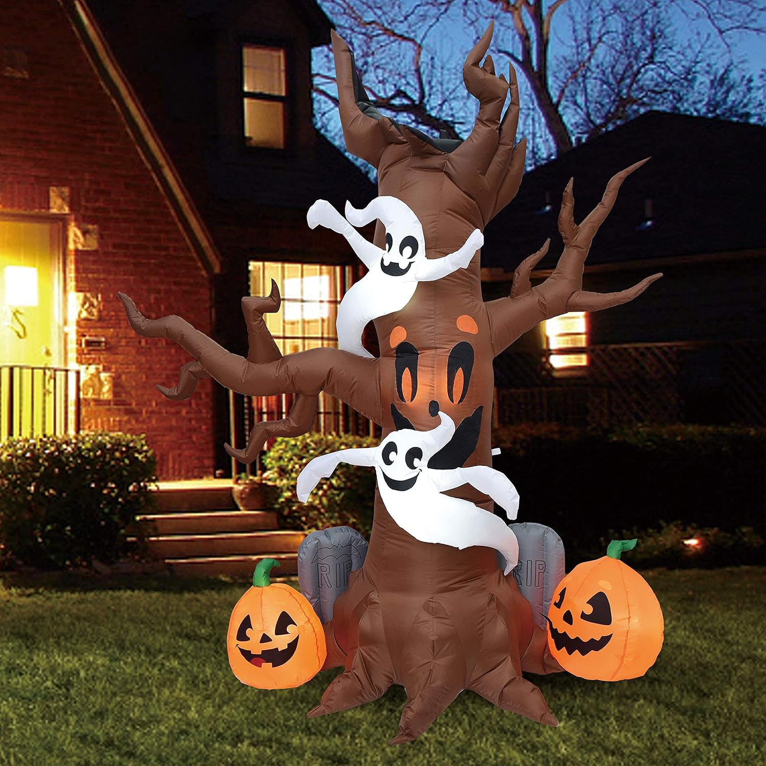 12FT Halloween Inflatable Blow Up Ghost W/ LED Lights Outdoor Yard Decoration, Color: Multicolor, Model: CM22877US-until - View #7