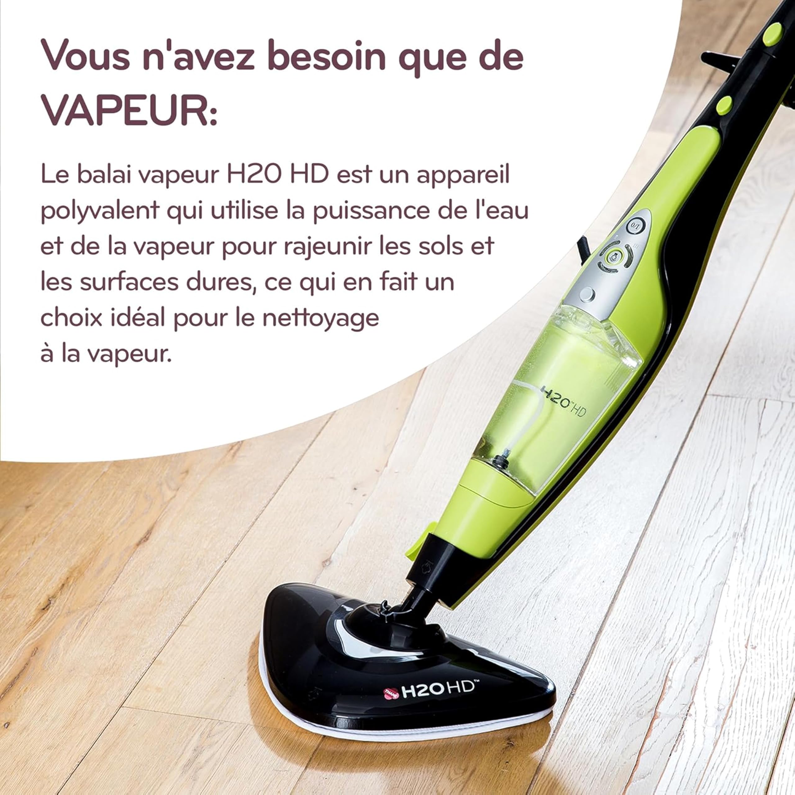 H2O HD PRO Mop Parowy 2w1 Zestaw Z Myjką Ręczną I Systemem H2O E3 – 1500W 450ml Do Podłóg Twardych Dywanów I Tapicerki