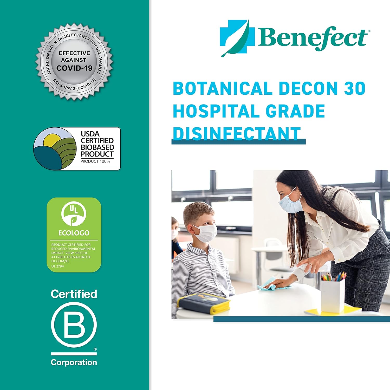 Benefect Botanical Decon 30 Disinfectant Cleaner - All Natural Formula for Effective Cleaning Power - Ideal for Restoration Jobs & Water Damage - 20476 - 1 Gallon - Image 7