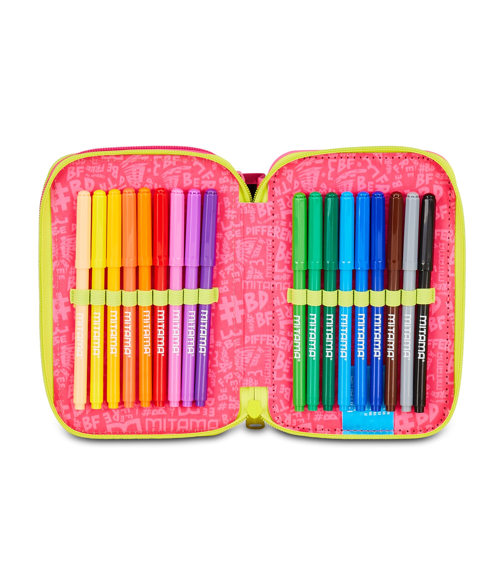 Mitama Astuccio Scuola 3 Scomparti, URBAN QUEEN, Astuccio Attrezzato, Per bambini e ragazzi, Scuola e tempo libero