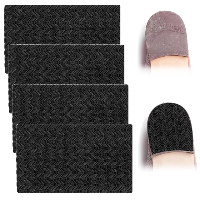 4 Pcs Shoe Heel Repair Kit Shoe Repair Rubber Heel Pads Replacement Sole Protectors Adhesive Anti Slip Sole