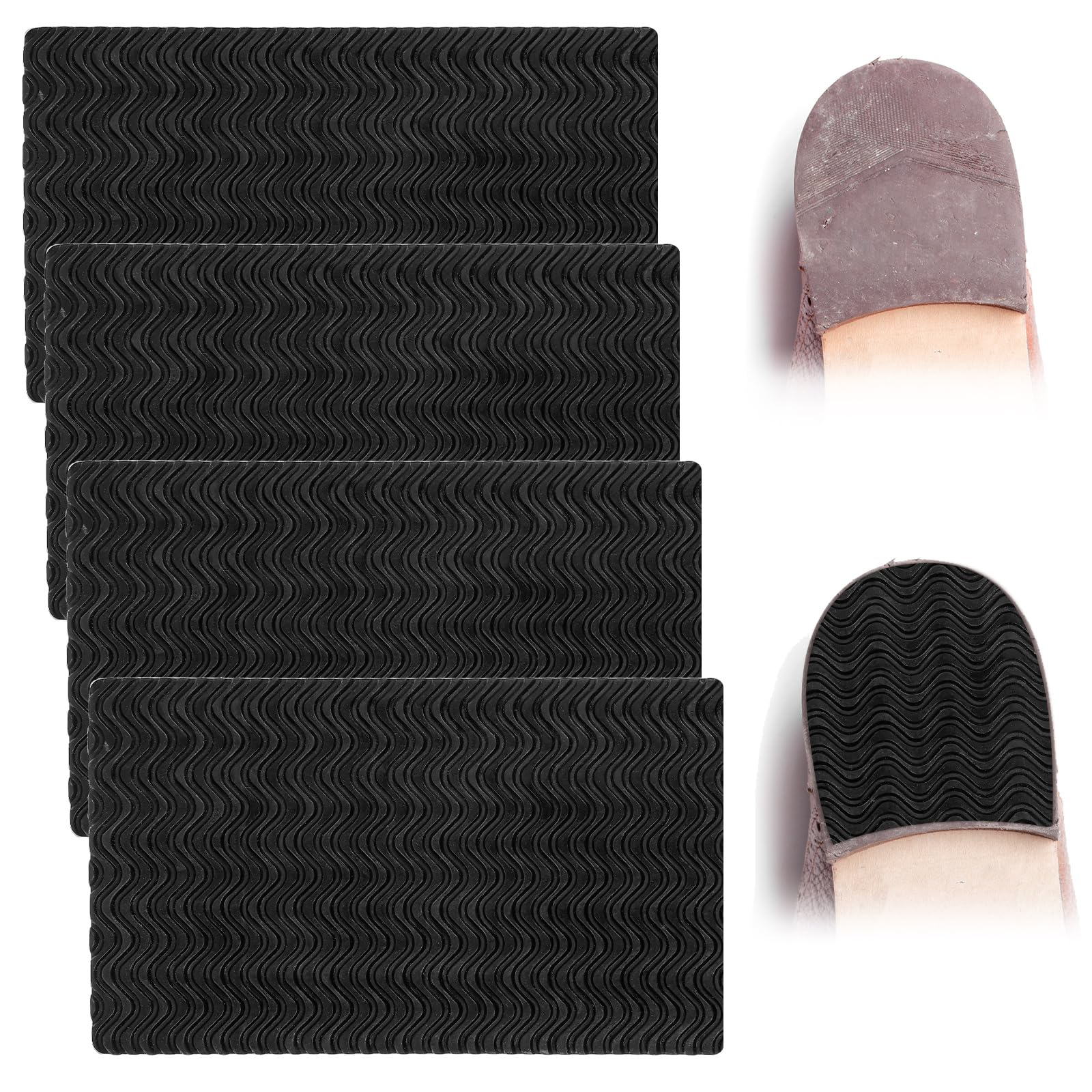 4 Pcs Shoe Heel Repair Kit Shoe Repair Rubber Heel Pads Replacement Sole Protectors Adhesive Anti Slip Sole