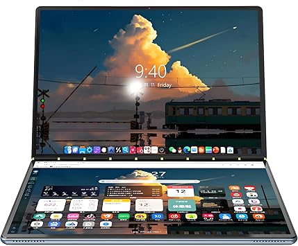 Morostron 14.1-inch Dual-Screen Laptop with FHD Touchscreen, 12th Gen N100 Processor, 16GB RAM + 1TB SSD, 2-in-1 Lightweight Portable Design Laptops
