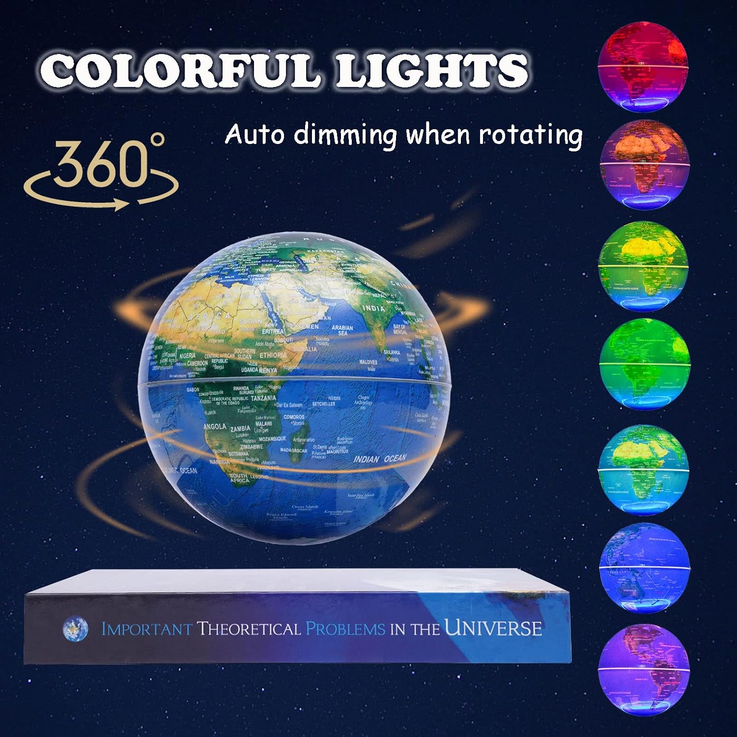 6" Magnetic Levitation Floating Globe Lamp Anti Gravity 360 Rotating Levitating Globe with LED Light Home Office Desk Decor Creative Birthday Christmas Gifts