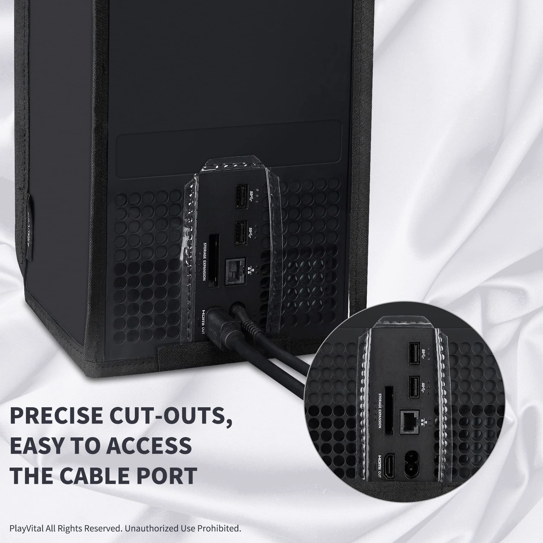 PlayVital Cover Copertura Antipolvere per Xbox Series X Console,Coperchio Verticale Protettivo Impermeabile per Xbox Series X Console-Trasparente - 3