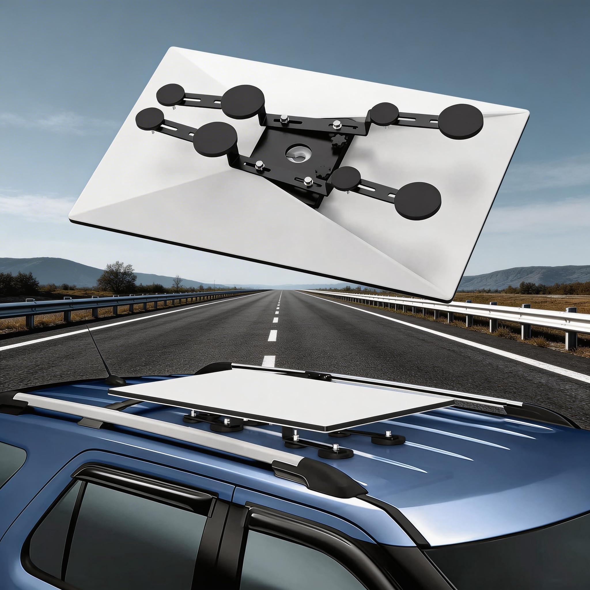 Support de Toit magnétique pour Voiture/Bateau,Comprenant 8 Bases magnétiques,Support d'installation de la 3ème génération,Compatible avec Starlink Gen 3 et l'antenne Starlink de troisième génération