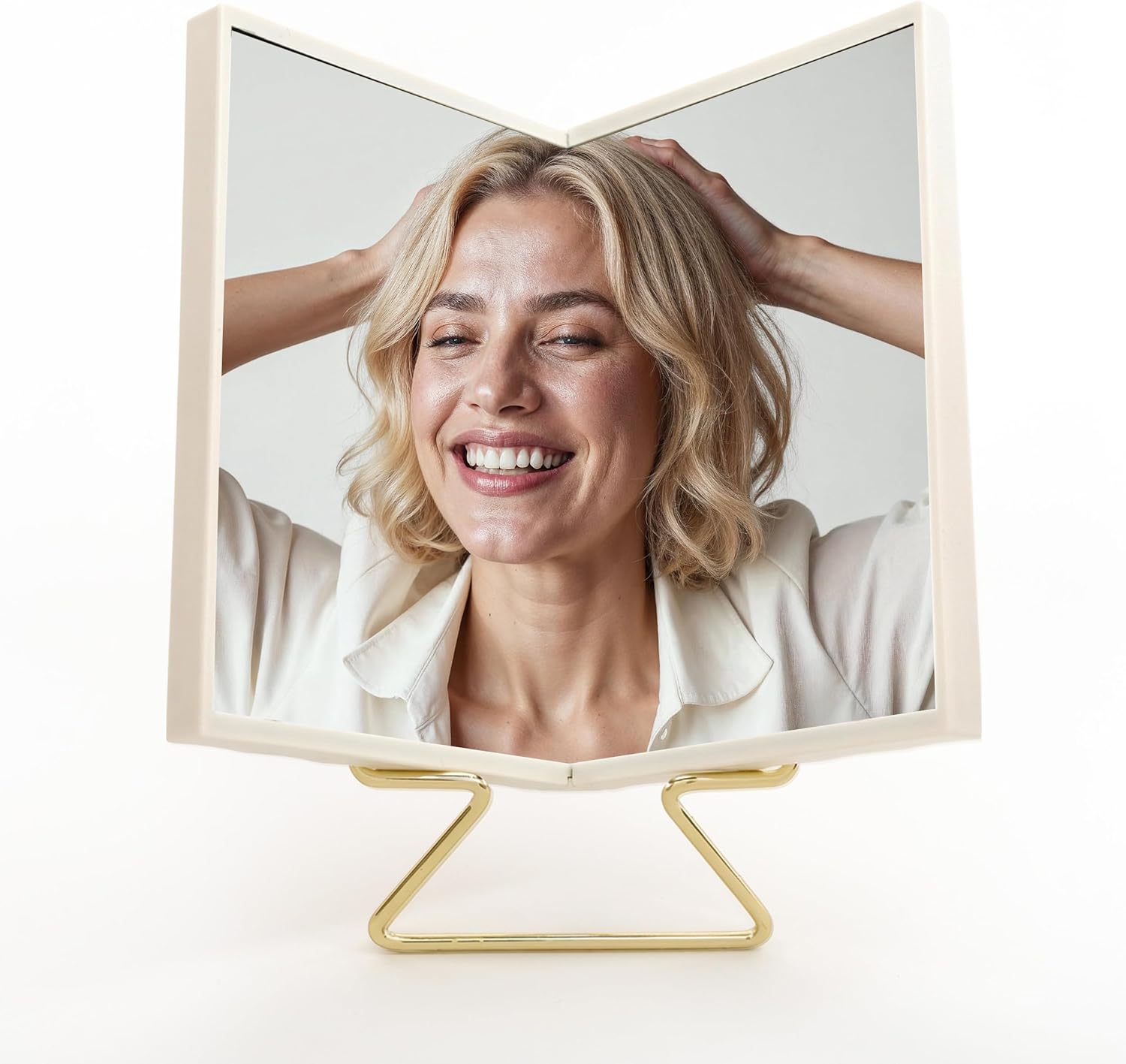 Realme V0 True Non-Reversing Mirror(2026 New Version) – True Image, Unmatched Precision, New Pakage, Slim Design for Makeup Vanity, 9'' Non-Reversing Mirror with Stand