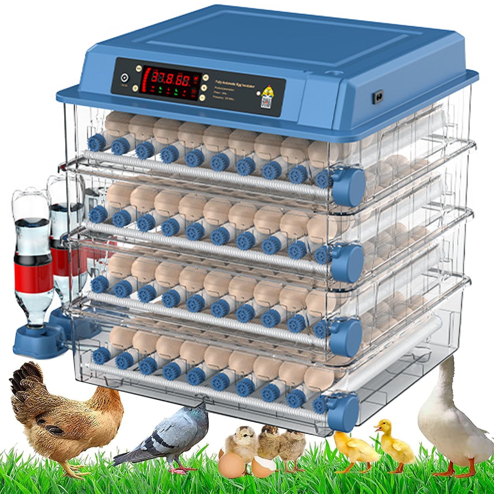 Incubadoras de huevos for incubar huevos, incubadora automática de huevos con giro de huevos, incubadora digital con control de temperatura y humedad, agregar tanque de agua for pollos, patos, pájaros