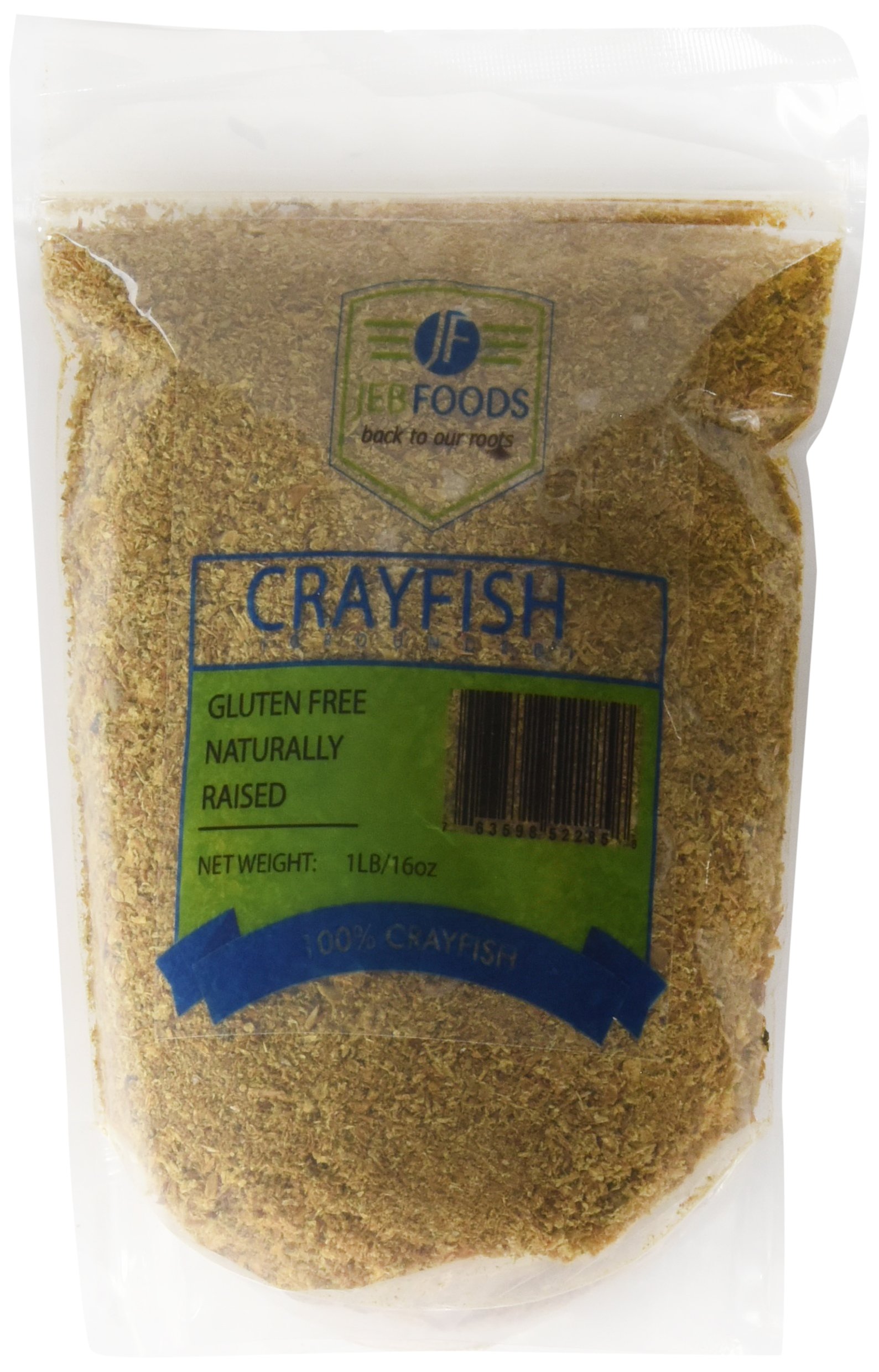 JEB FOODS Crayfish West Africa Seafood Dried Baby Shrimps, Bag, Fresh Water, Best Crawfish, Ready to Prepare, Grounded, 1 lb./16 oz.