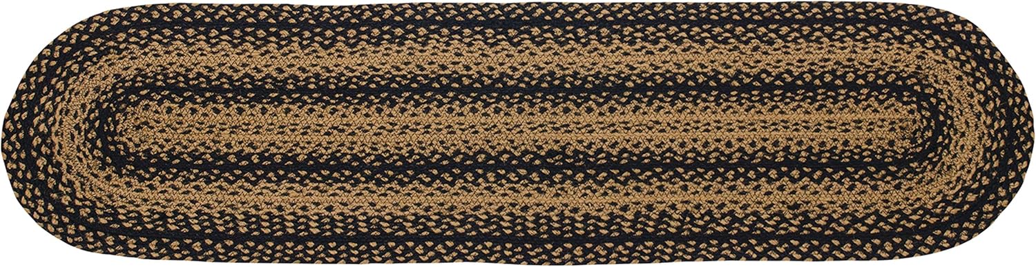 CWI Gifts Braided Ebony Oval Runner, 13 x 48