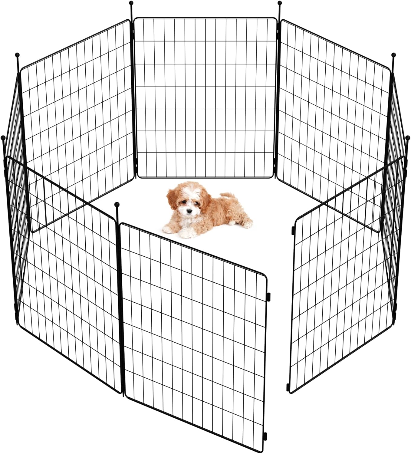 FXW MiniPaws Dog Playpen Designed for Puppies/Small Dogs, Expandable Dog Pen for Indoor/Outdoor Use, 32 inch 8 Panels