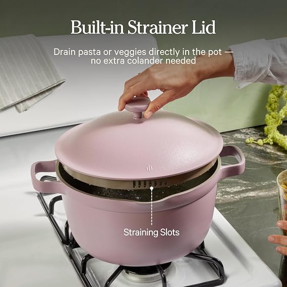 Our Place Perfect Pot | 5.5 Qt Ceramic Pot with Lid & Spatula | Patented 8-in-1, PFAS-Free Nonstick, Non-Toxic Cookware | Induction & Oven-Safe up to 450F | Sage