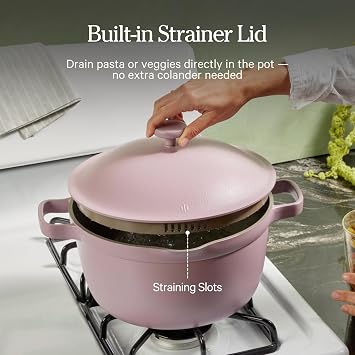 Our Place Perfect Pot | 5.5 Qt Ceramic Pot with Lid & Spatula | Patented 8-in-1, PFAS-Free Nonstick, Non-Toxic Cookware | Induction & Oven-Safe up to 450F | Sage