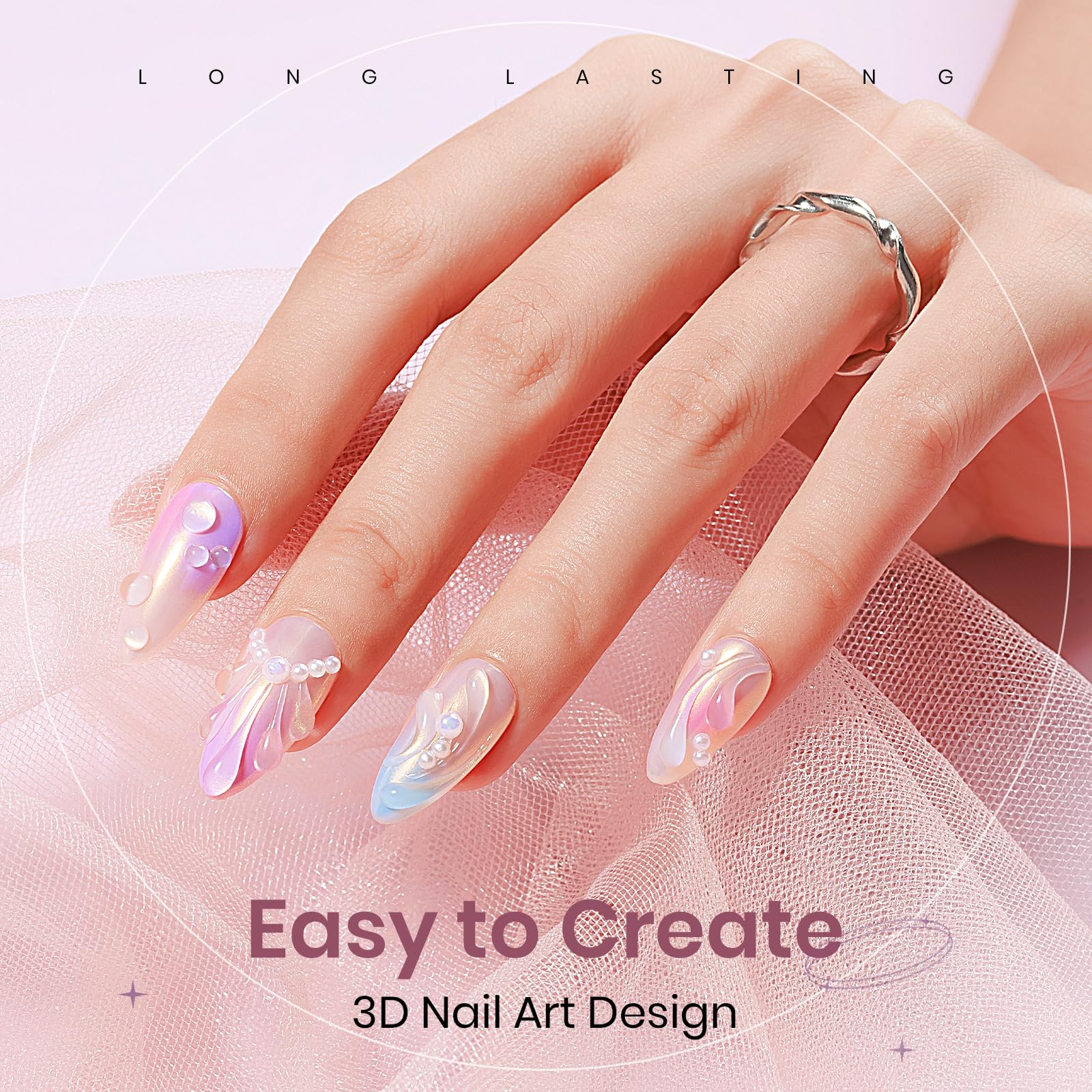 SUPWEE Żelowa rzeźba 3D - 30 G przezroczyste rzeźbienie żelowe 3D Nail Art wielofunkcyjny klej do paznokci Rhinestone do malowania DIY Carved Lakier do paznokci Dekoracja paznokci Manicure