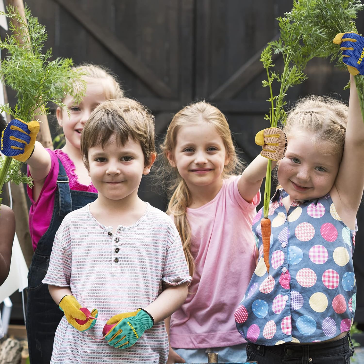 Kids Leather Gardening Gloves, Toddler Work Gloves, Breathable Design Perfect for Children Gardening Age 2-12 - Image 6