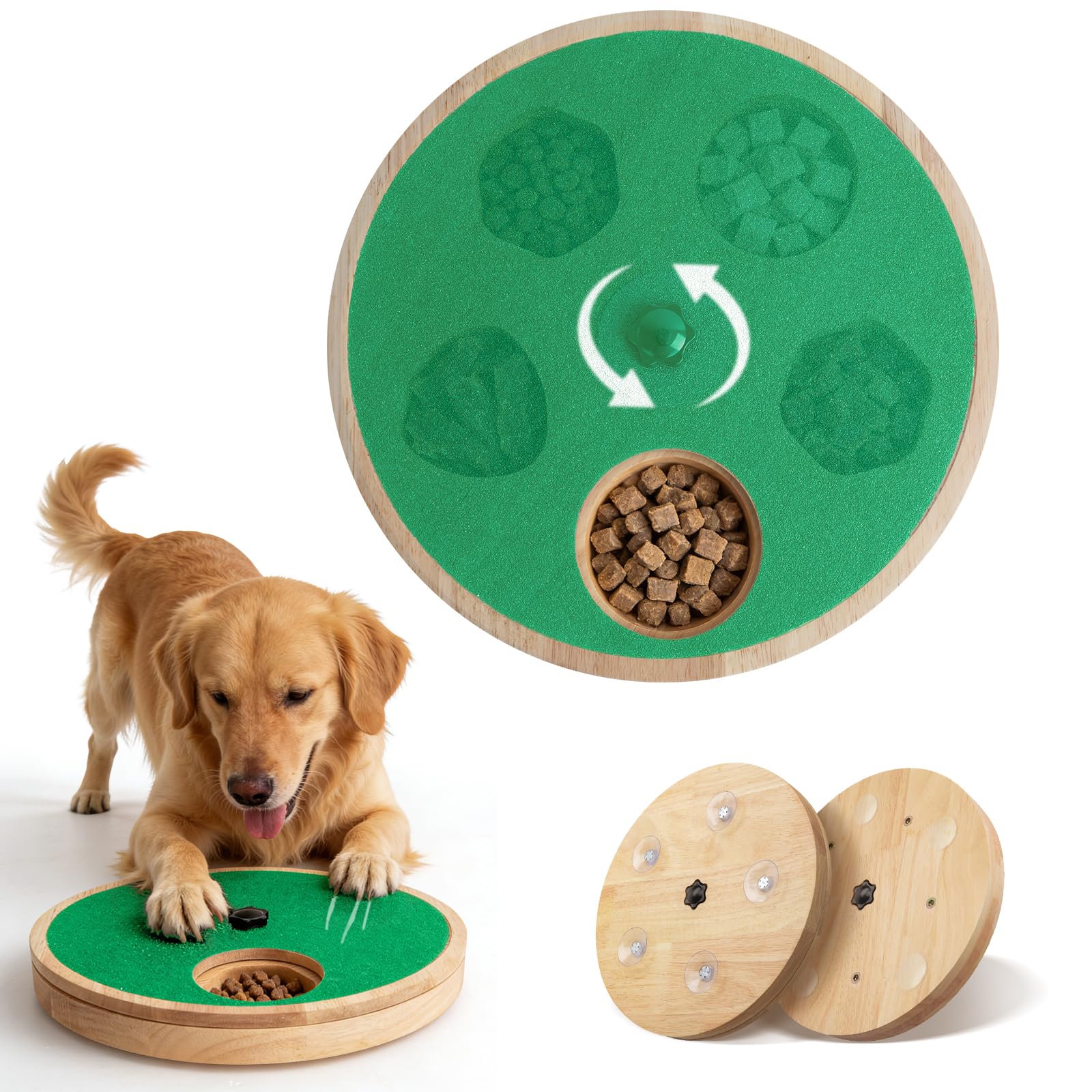 Planche à Griffer pour Chien avec Boîte à Friandises, Vert | Jouet Chien Interactif Réglable Pour un entretien Sans Stress,Planche à Friandises Puzzle Pour Chiens de Toutes