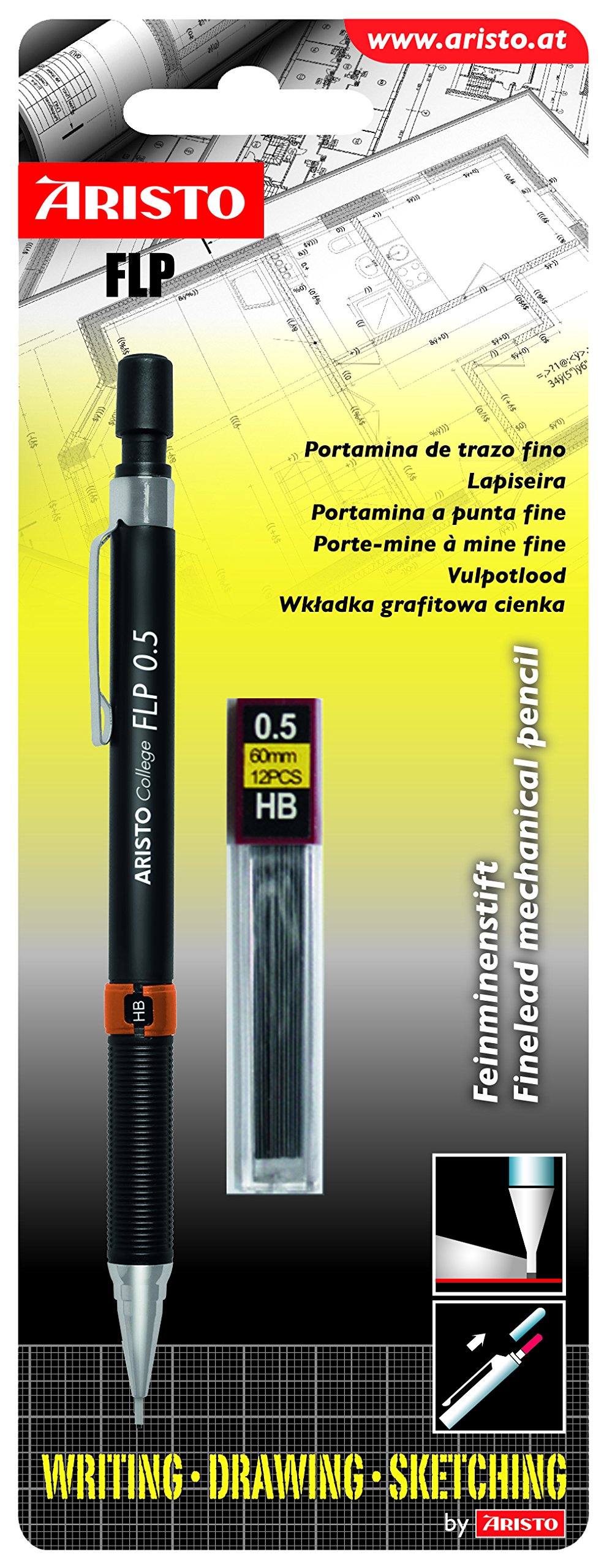 GEOtec GEOCollege Mechanical Pencil 0.5 mm HB Blue Blister Pack