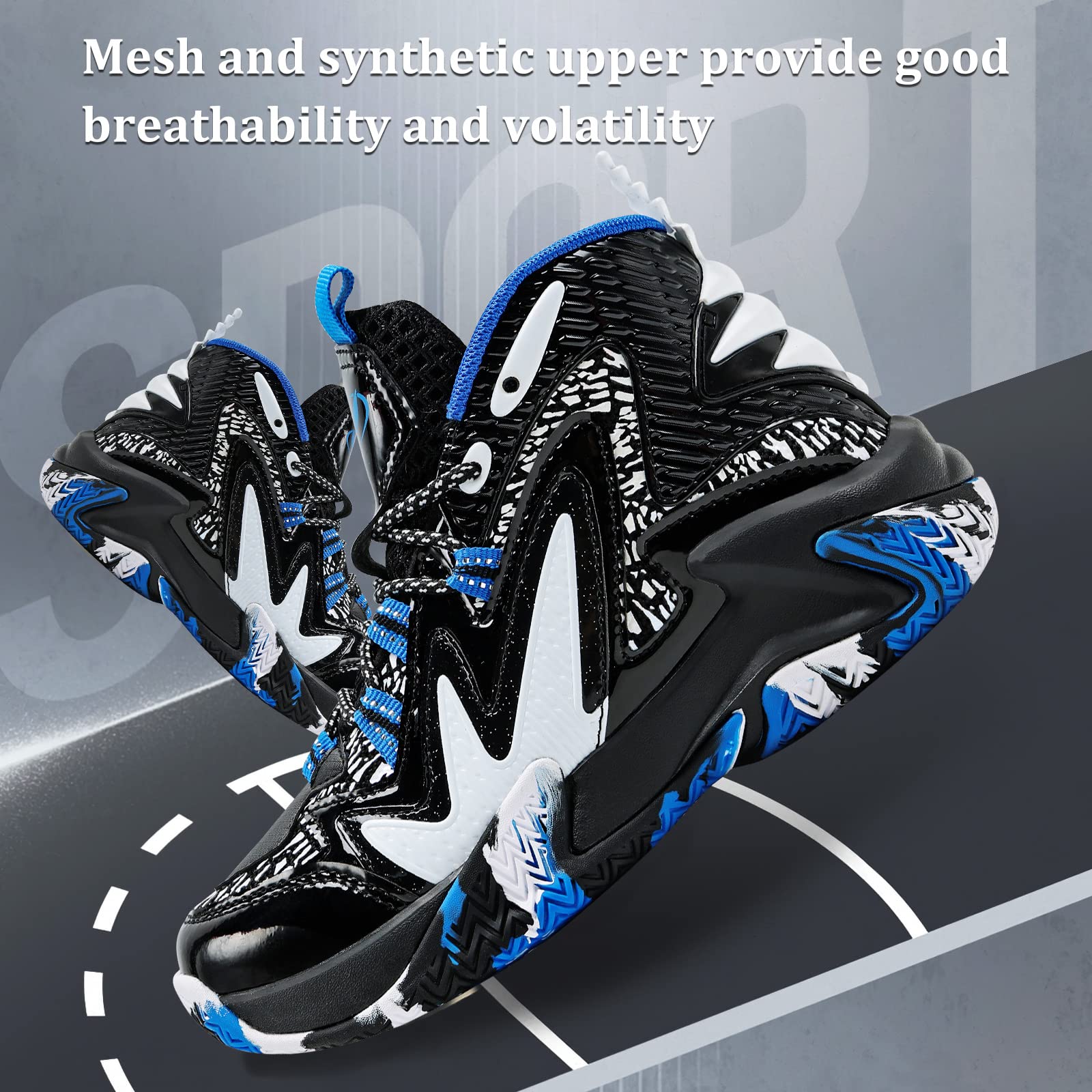 VITUOFLY Kids Basketball Shoes Boys Basketball Culture Sneakers Girls Mid Top School Training Shoes Non-Slip Outdoor Sports Shoes Boys Running Shoes Durable Big Kid Size 3