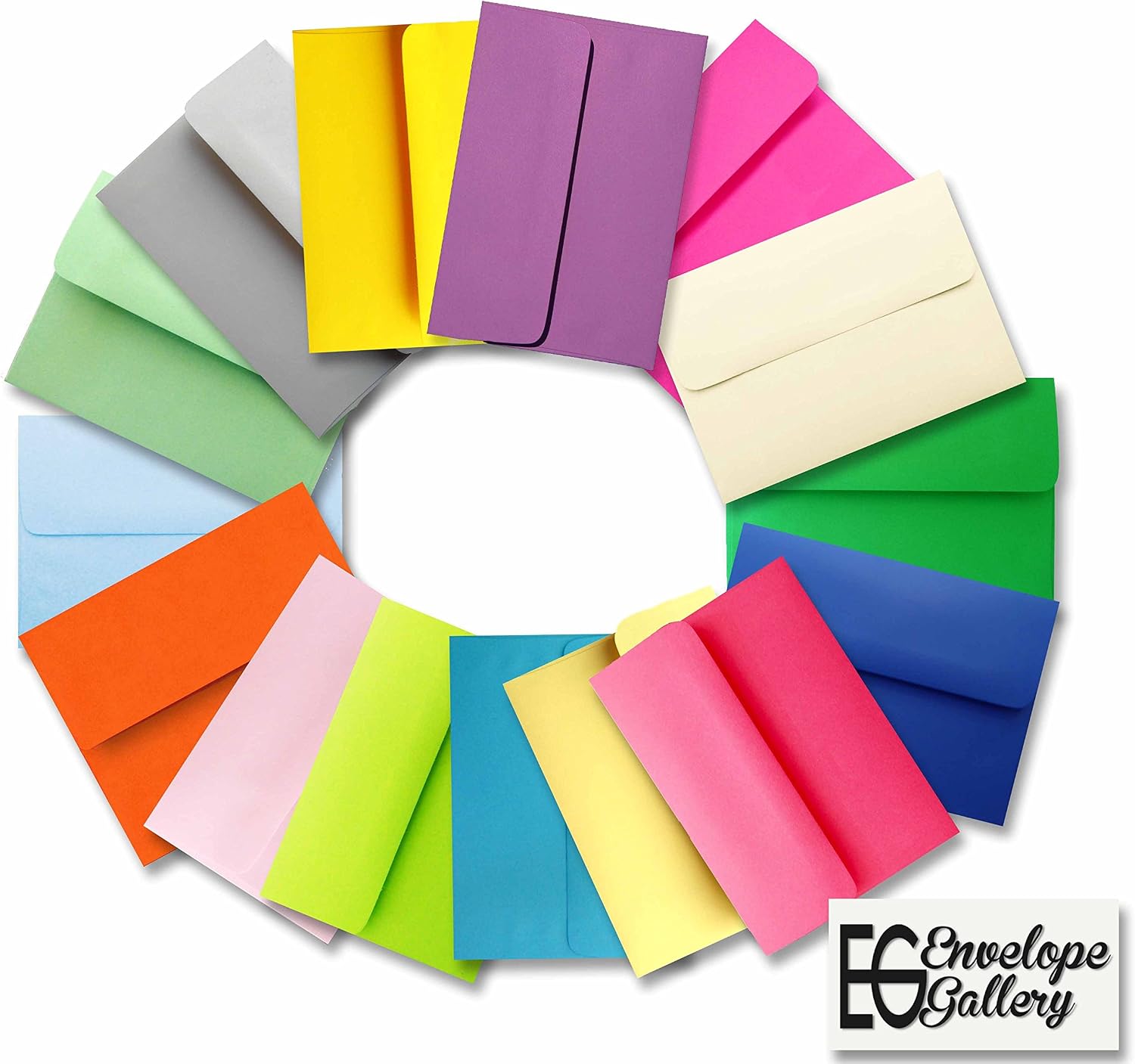 Assorted Multi Colors 25 Pack A7 Envelopes 5-1/4 x 7-1/4 for 5 X 7 Greeting Cards, Invitations Announcements - Astrobrights & More from The Envelope Gallery